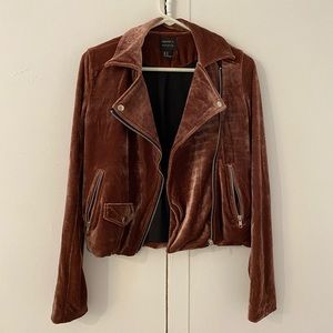 Mauve Velvet Moto Jacket